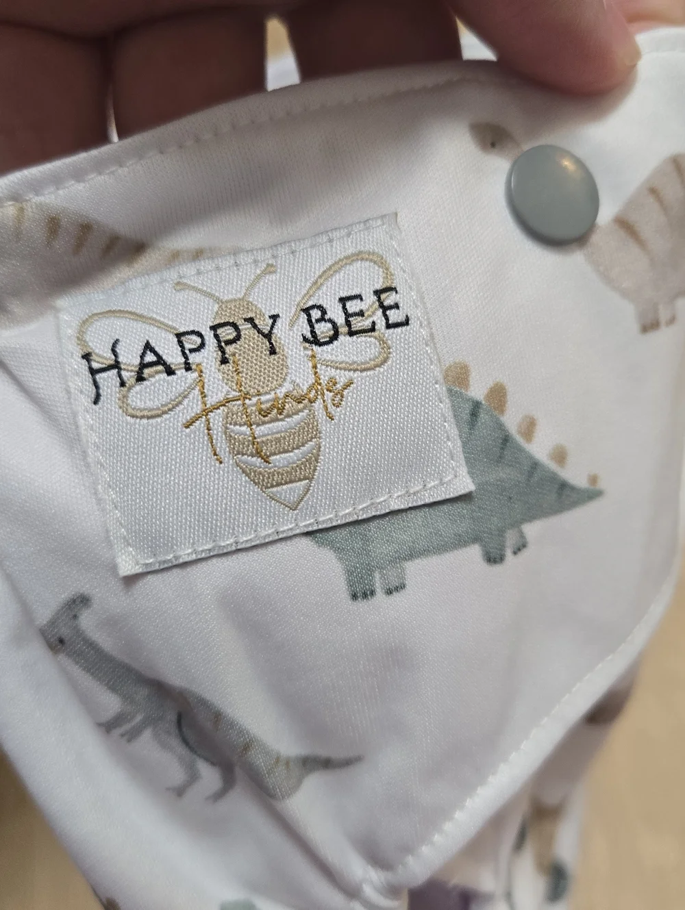 Happy beehinds one size pocket cloth diaper double gussets dino print
